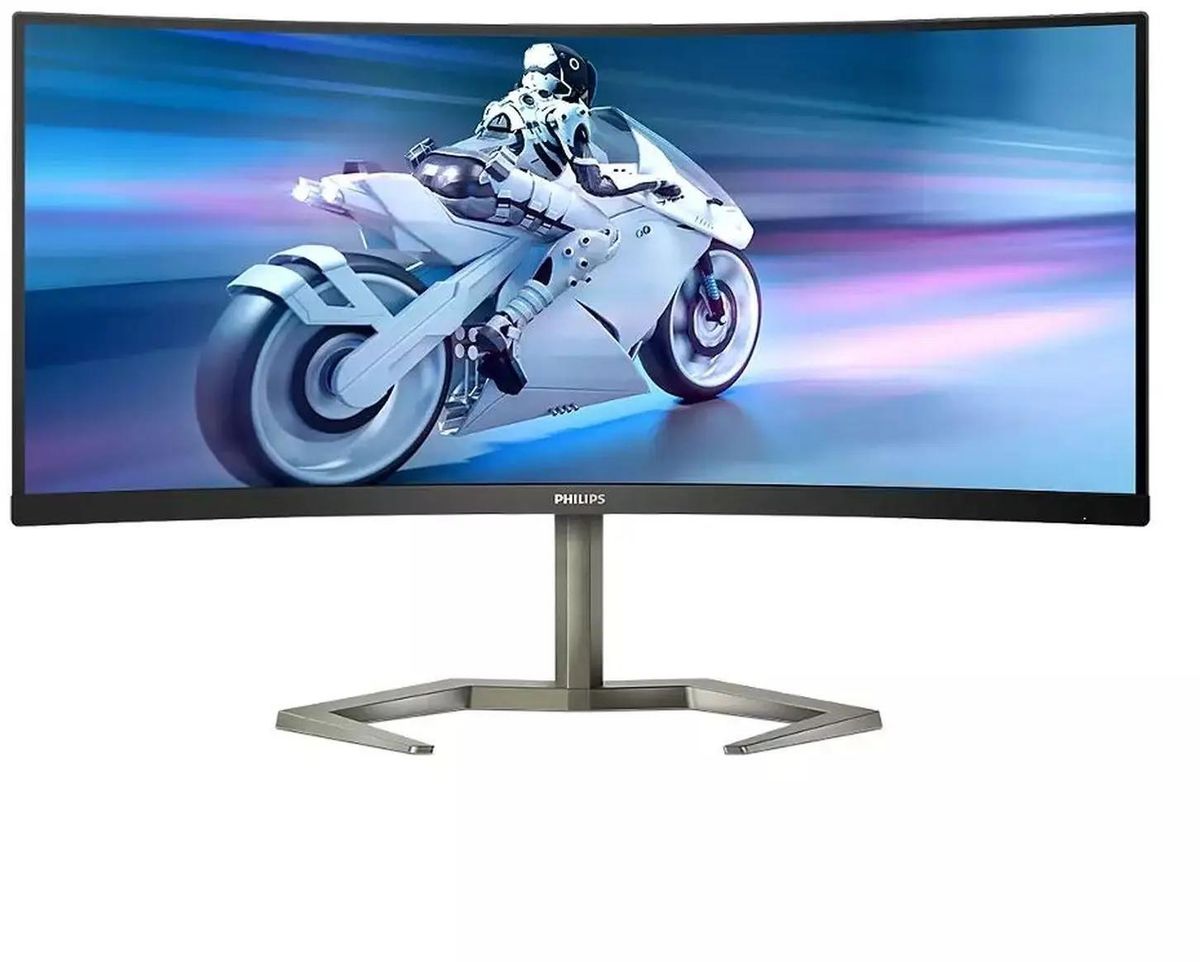 34" Монитор Philips Evnia 5000 34M1C5500VA,  3440x1440,  VA,  165Гц,  2хHDMI,  2хDP,  изогнутый, черный и серый [34m1c5500va (00/01)]